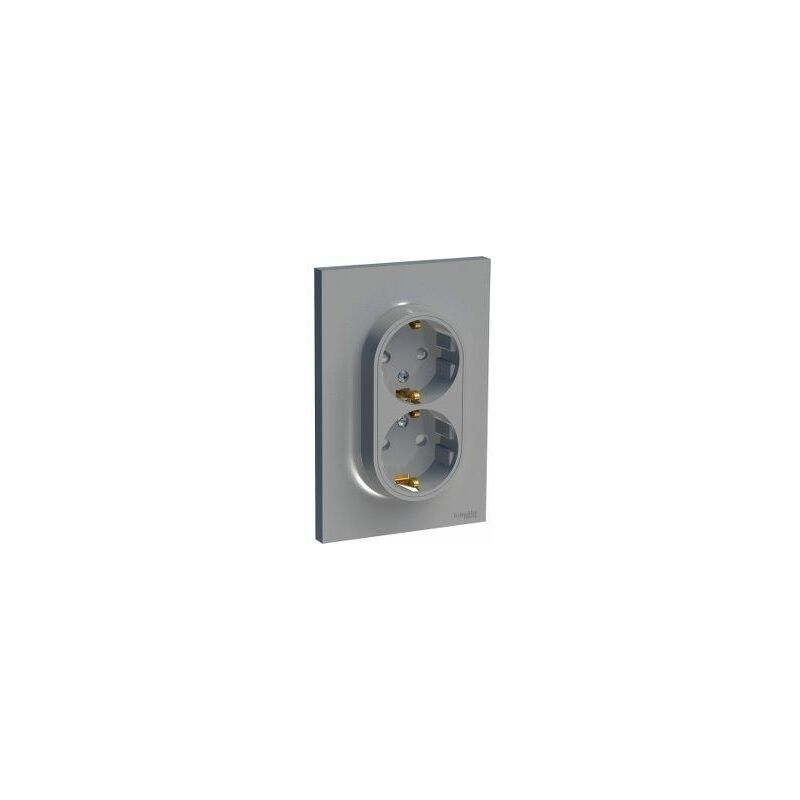 

Base Schuko doble Odace Plata SCHNEIDER S521087E