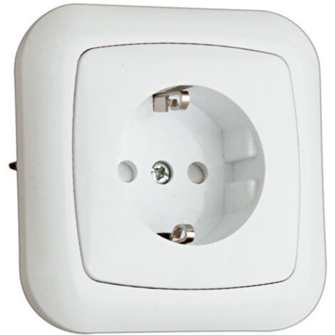 Base Schuko empotrable.16A/250V Electro Dh 36.530/B, color blanco, 8430552107131