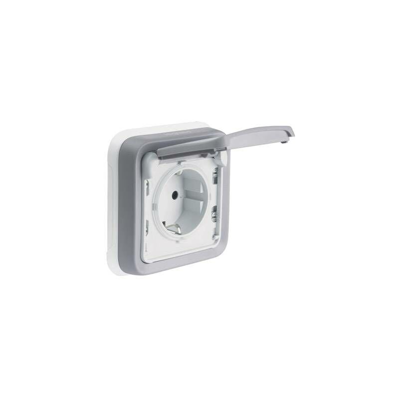 

Base schuko empotrar gris ip55 plexo
