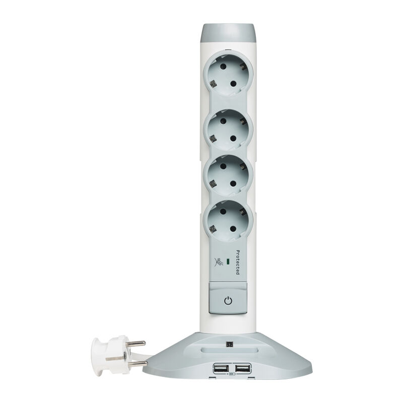 

Legrand - Base multiple Multimedia 4 tomas 2P+TT 16A y 2 Tomas USB +1 Toma micro USB 694614 Gris/Blanco