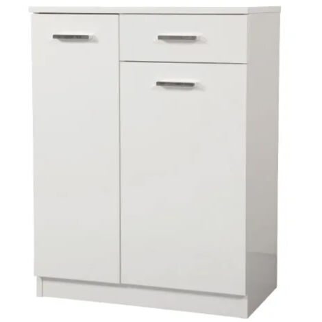 BASE SINGOLA DA BAGNO DUE ANTE E CASSETTO IN MELAMINICO BIANCO  H.80CM - L=60CM H=80CM P=34CM  - SAV