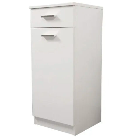 BASE SINGOLA DA BAGNO UN ANTA E CASSETTO IN MELAMINICO BIANCO H.80CM - L=35CM H=80CM P=34CM  - SAV