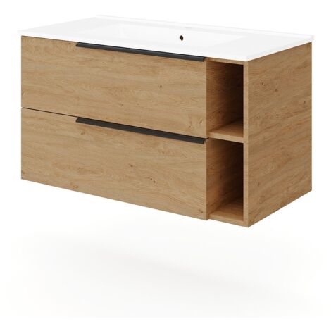 Base sospesa mobile bagno 100 cm LOFT Noce Scuro