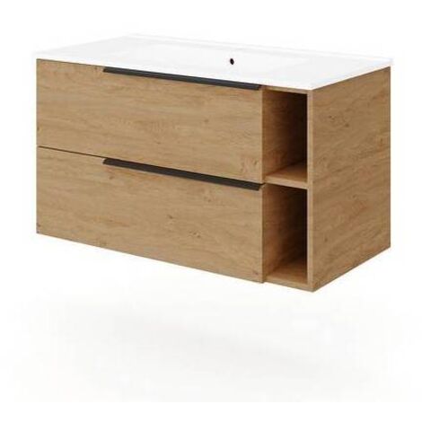 BASE SOSPESA MOBILE BAGNO CON LAVABO MOD. LOFT Misura: cm 91x46 Rovere naturale