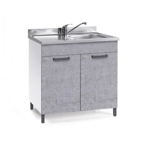 Mobile sottolavello cucina 120x48x85 cm olmo perla vasca a sinistra