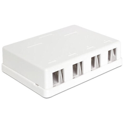 Base superficie para hembras de panel keystone blanca de 4 tomas