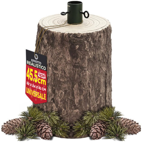 Base Supporto Albero di Natale Tronco Natalizio Attacco Universale Altezza 46 cm