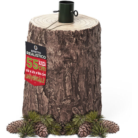 Base Supporto per Albero di Natale Tronco Natalizio 55 cm Realistico Universale