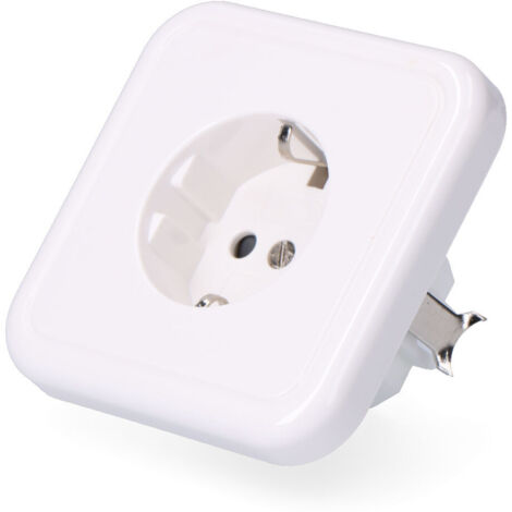 Base t/t empotrar tipo schuko 10/16 a 250 v, blanca (retractilado)