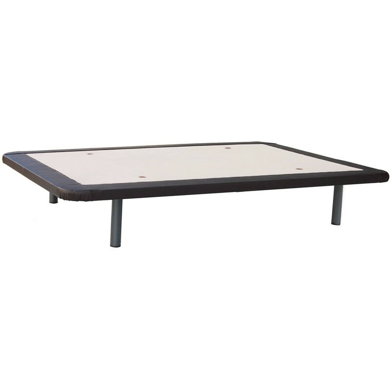 

Base tapizada 3D 080x190 plus borde polipiel con refuerzo + patas - Beige Borde choco
