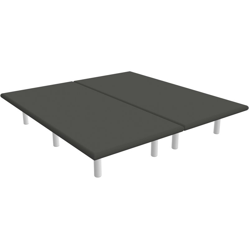 

Base tapizada 3D HAMBURGO Color Principal - Color 3D - 3D GRIS, 160 x 200 cm. (2 de 80x200) + anclajes de unión, Patas - Con patas de madera color