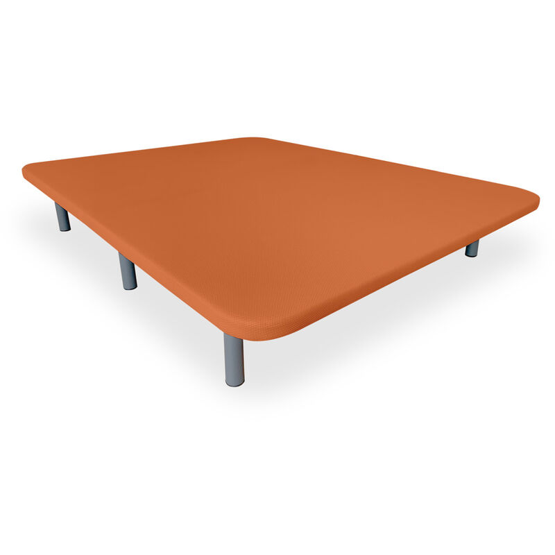 

Base Tapizada 3D Reforzada | Anti ruido con 3 Barras de Refuerzo | Color Naranja | 6 Patas metálicas roscadas de 30cm | 90x190 - Naranja