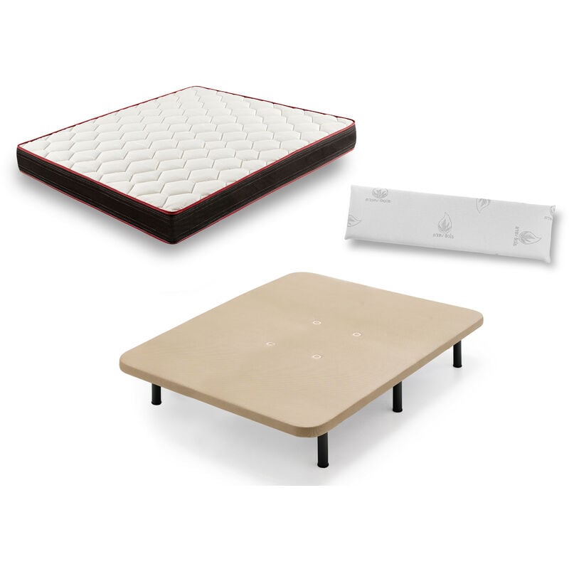

Hogar24 - Base tapizada + Colchon Memory Fresh + Almohada 100 % vicoelastica 32 CM - 105x180cm