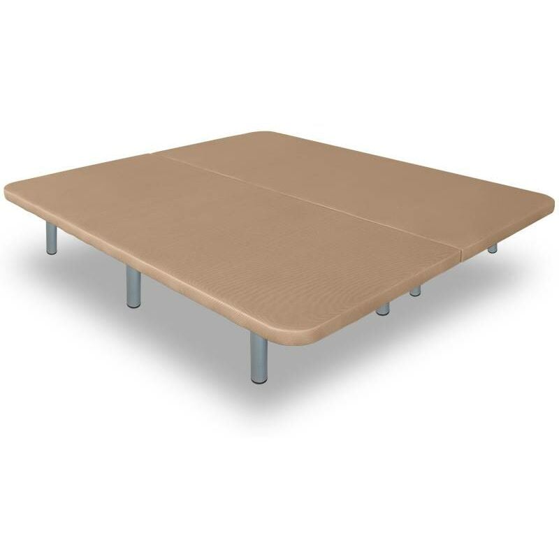 

Base Tapizada modelo Drago con Sistema Antiruido 3D Beige medida 160 x 180 cm (2 uds. 80x180 + uniones) Reforzada con 12 Patas de 27 cm y 5 barras