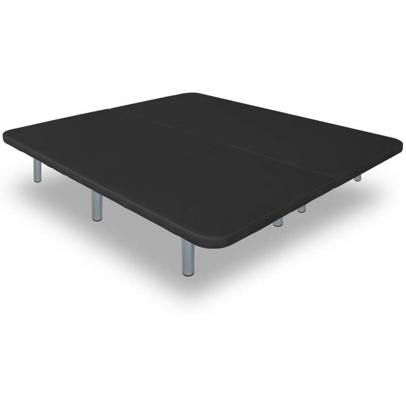 

Base Tapizada modelo Drago con Sistema Antiruido 3D Negro medida 160 x 190 cm (2 uds. 80x190 + uniones) Reforzada con 12 Patas de 27 cm y 5 barras