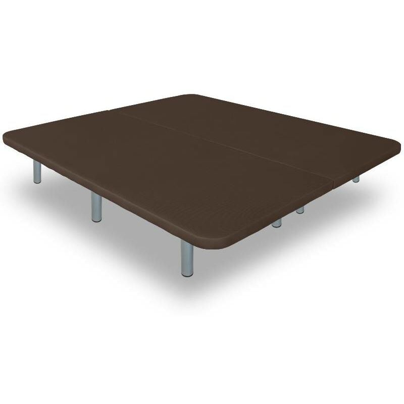 

Base Tapizada modelo Drago con Sistema Antiruido 3D Wengué medida 180 x 200 cm (2 uds. 90x200 + uniones) Reforzada con 12 Patas de 27 cm y 5 barras