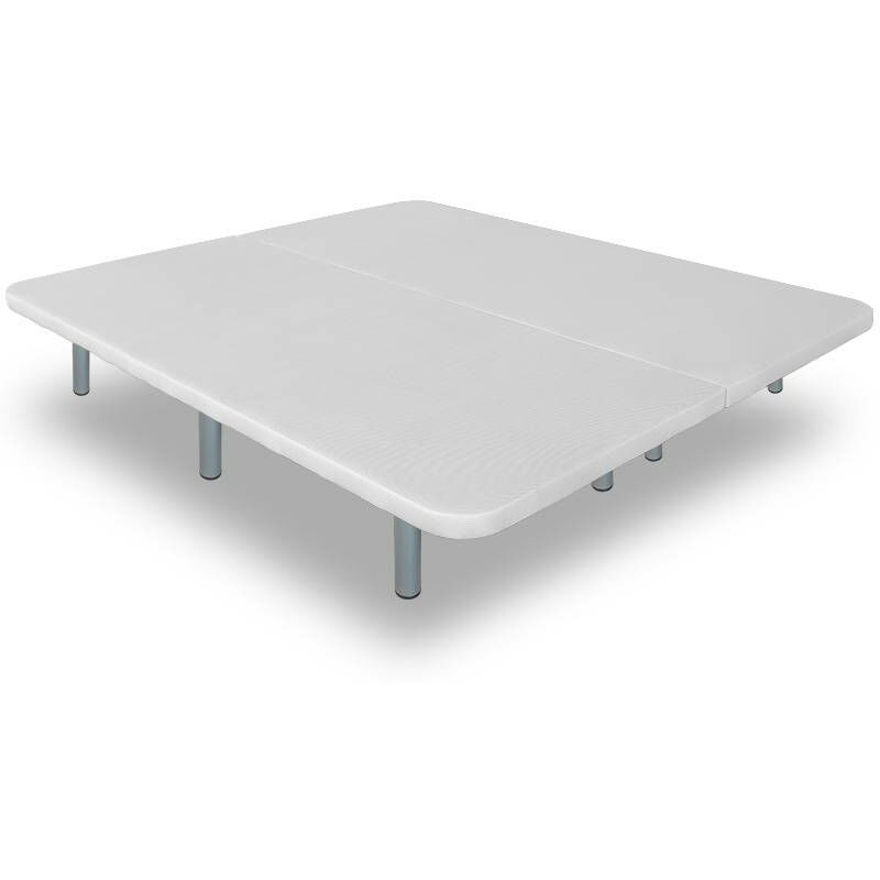 

Base Tapizada modelo Drago con Sistema Antiruido 3D Blanco medida 150 x 180 cm (2 uds. 75x180 + uniones) Reforzada con 12 Patas de 27 cm y 5 barras