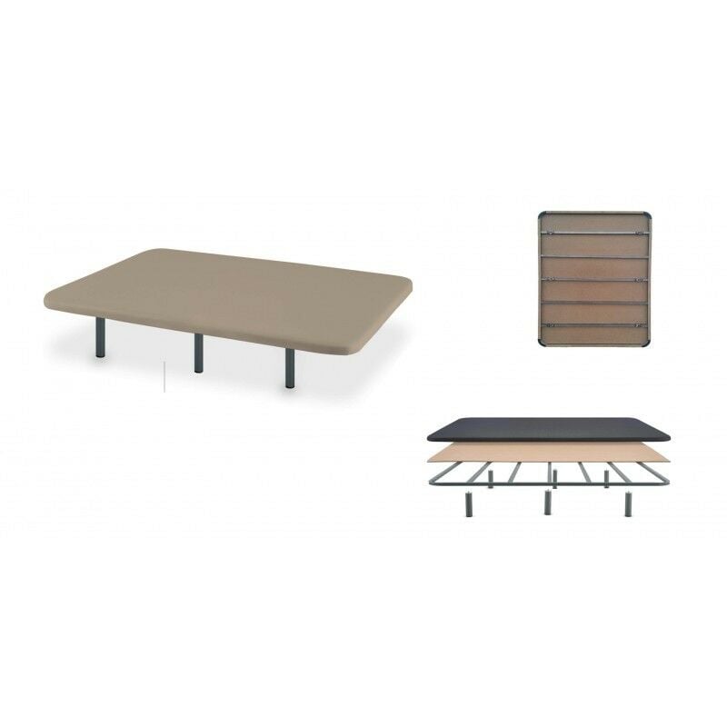 

Base tapizada Montreal 135*180 BEIGE en 3D Super reforzada con 7 barras transversales y sistema antirruido
