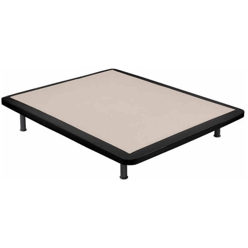 

Base tapizada Poli-piel reforzada 5 barras transversales | Negro - 90x200cm