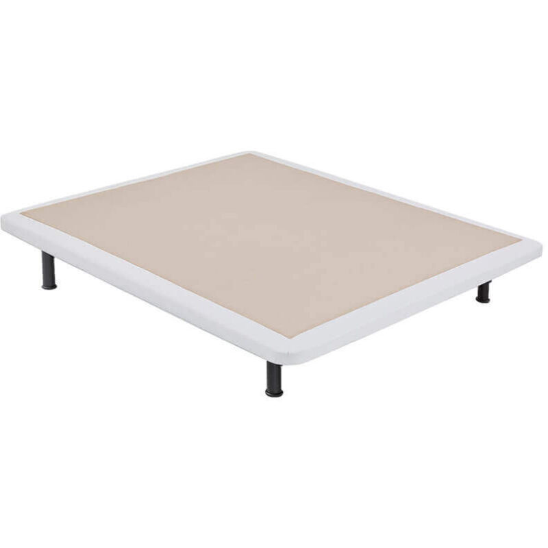 

Base tapizada Poli-piel reforzada 5 barras transversales | Blanco - 105x182cm