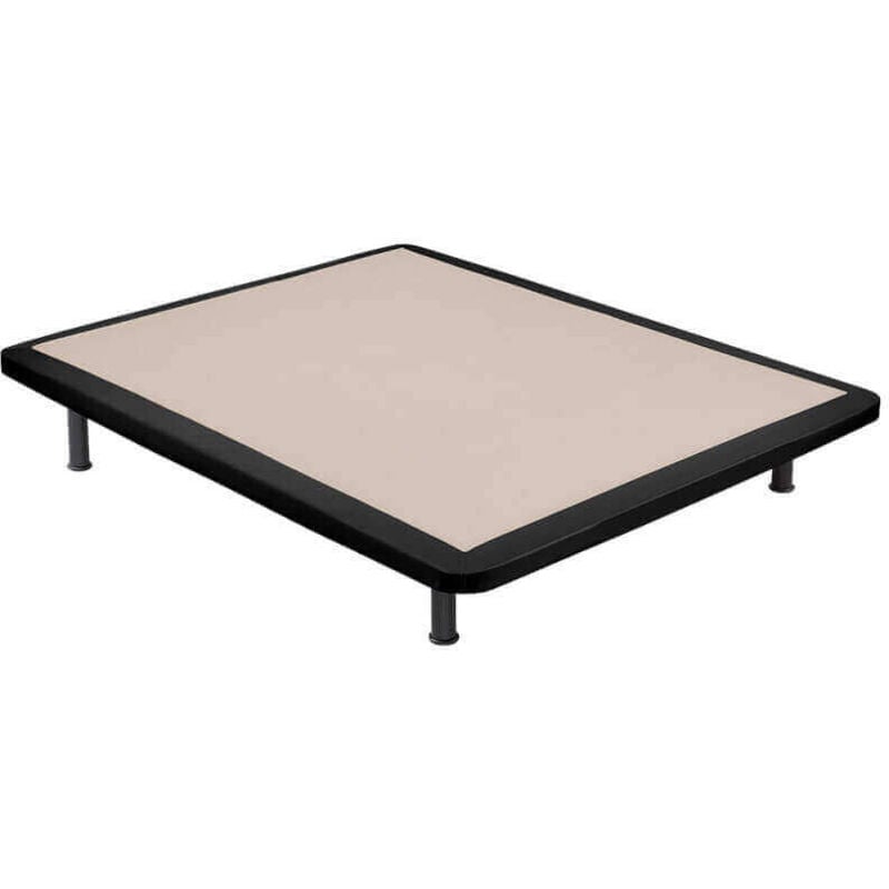 

Base tapizada Poli-piel reforzada 5 barras transversales | Negro - 120x190cm