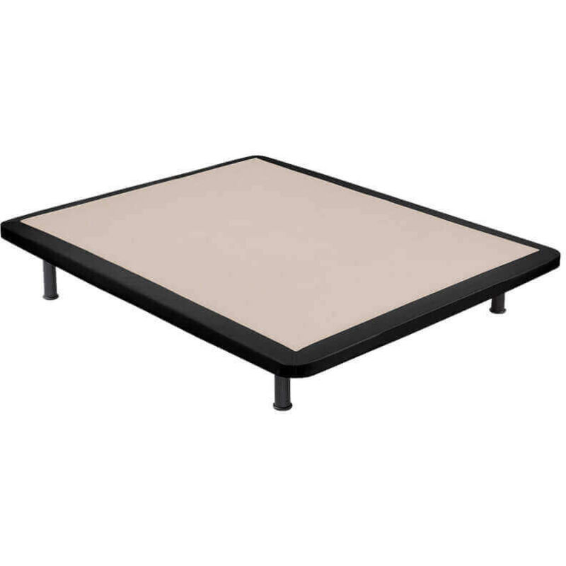

Base tapizada Poli-piel reforzada 5 barras transversales | Negro - 135x182cm
