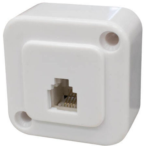 Base telefonica modular de superficie, Monteje a tornillo, 6P/4C.