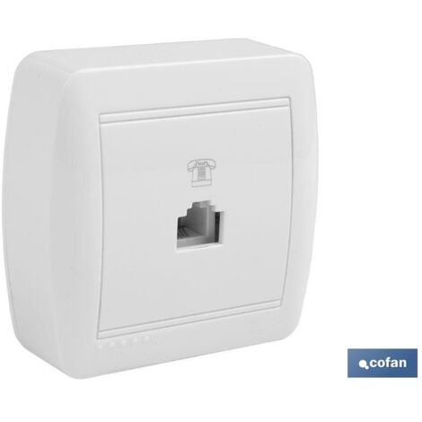 Base téléphonique Rj11 à surface blanche, modèle Atlantis