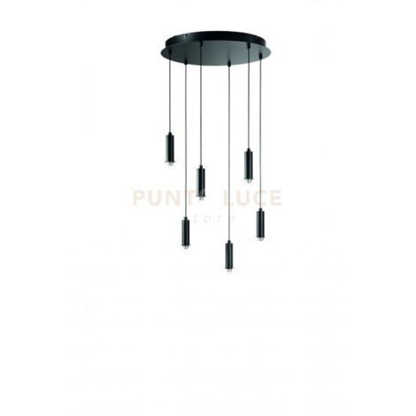 BASE TONDA PER SOSPENSIONE GOLF A LED 6 LUCI 3000K 3847LM 72W NERO MATTO