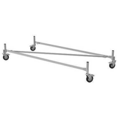 Base trabattello en acier zincé 165x75 cm avec roues et frein