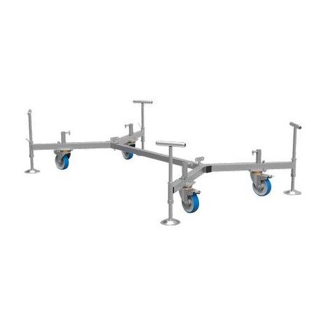 Base trabattello grim eu 75 50047 marchetti acciaio zinc cm 165x75 + 4 ruote +4 stabilizzatori