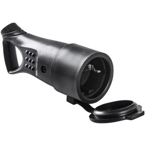 BASE TT 16A-250V CON TAPA GOMA NEGRO CON TIRADOR - 2164