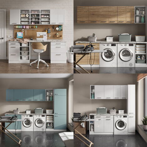 Base universale R-Line, Bianco lucido, 60 cm con cassetti, Vicco