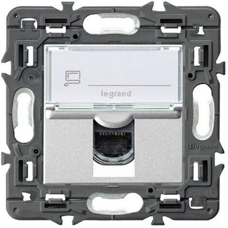 Base VALENA NEXT 1xRJ45 utp cat 6 aluminio LEGRAND 741375