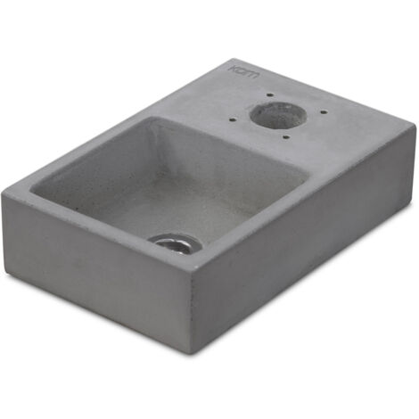 Base Vaschetta per Fontanda da Giardino 25x39xH10 cm in Calcestruzzo Plinto Nero Antracite