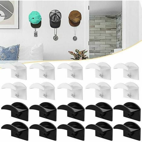 Snowtain Adhésif Range Casquette Support Casquette, 10 pcs Support Casquette  Double Crochet, Porte Chapeau Mural Sans Perçage pour Toutes Sortes de  Chapeaux, Écouteurs, Écharpes, Sacs, Clés (Noir) : : Cuisine et  Maison