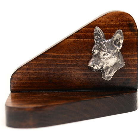 Basenji, Basendżi, Congo Dog: candelabro de madera con un perro, soporte para velas de té, monumento conmemorativo para perros de Art-Dog