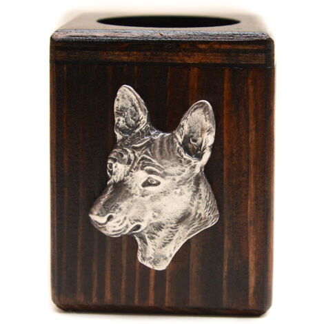 Basenji, Basendżi, Congo Dog - candelabro in legno con un cane, un ricordo unico dopo la perdita di un cane, artigianato di Art-Dog