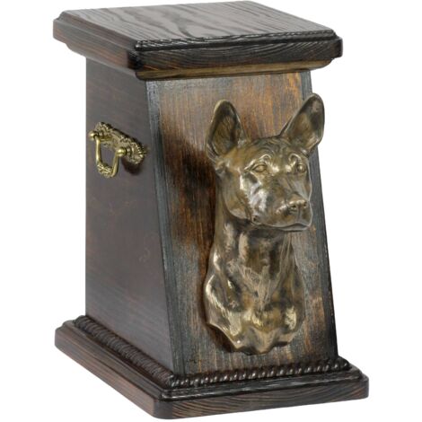 Basenji, Basendżi, Congo Dog: urna para cenizas de perro, elegante urna con estatuilla, urna conmemorativa con busto de perro de Art-Dog