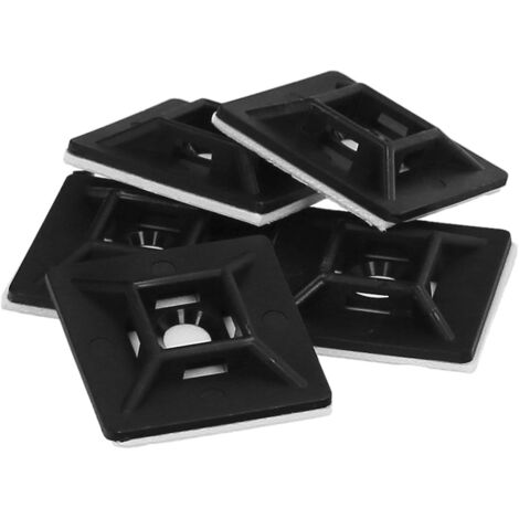 Bases adhesivas para bridas 19x19mm color negro (Bolsa de 100 unidades)