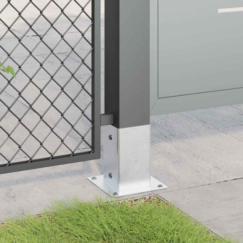Vidaxl - Bases de poteau carrées 12 pcs argent 91x91 mm acier galvanisé