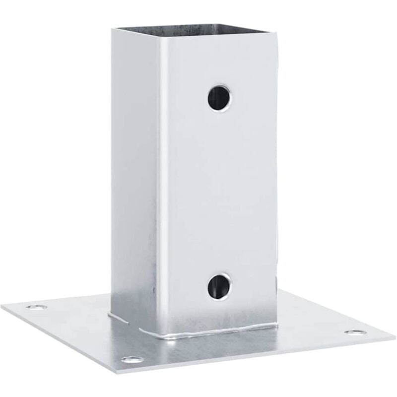 Vidaxl - Bases de poteau carrées 4 pcs argent 71x71 mm acier galvanisé