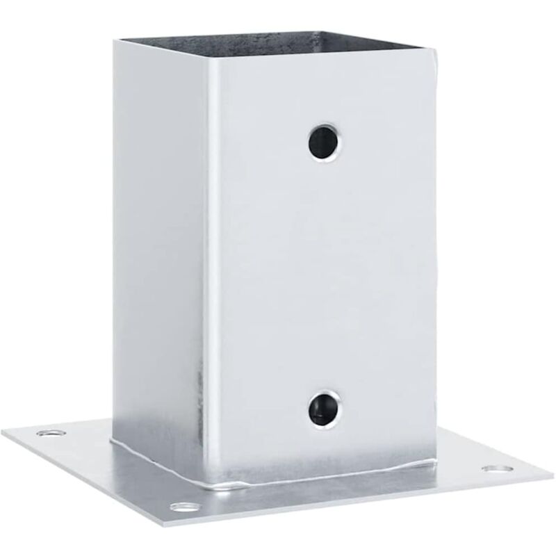 Vidaxl - Bases de poteau carrées 4 pcs argent 91x91 mm acier galvanisé