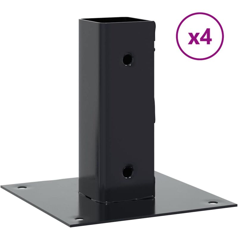 Vidaxl - Bases de poteau carrées 4 pcs anthracite 46x46 mm