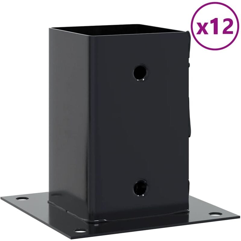 Vidaxl - Bases de poteau carrées 12 pcs anthracite 91x91 mm