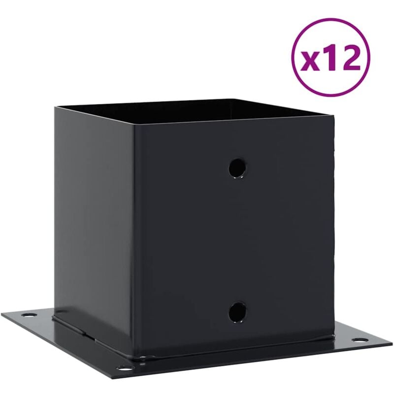 Vidaxl - Bases de poteau carrées 12 pcs anthracite 141x141 mm
