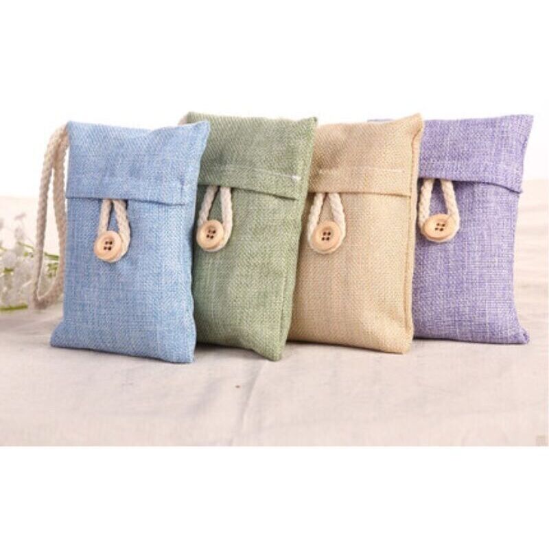 Basetbl – Ensemble de 5 sacs purificateurs d'air au charbon de bambou – Absorbeur d'odeurs naturel – Pour placards, chaussures et voiture