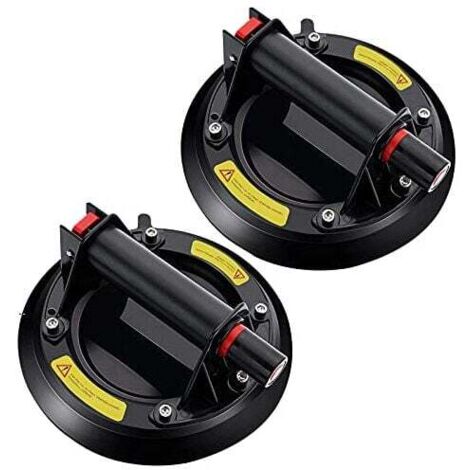 Basetbl – Lot de 2 ventouses professionnelles en verre – Aspiration ultra-élevée pour transport de vitres et carrelages – Conception ergonomique antidérapante