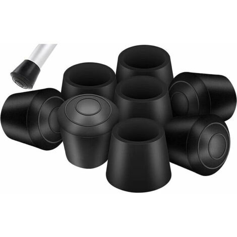 Basetbl – Lot de 8 embouts de protection pour pieds de chaise – Caoutchouc noir – Diamètre intérieur 20 mm – Protection des sols contre rayures