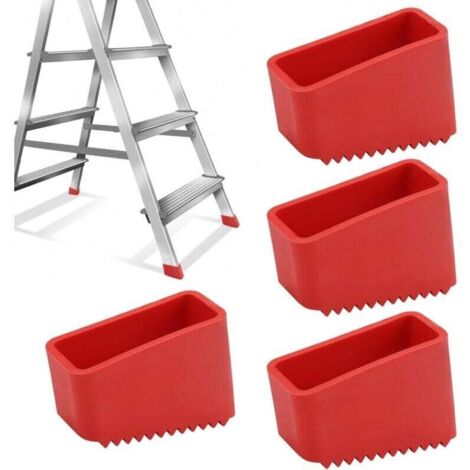 Basetbl – Rubber Ladder Feet Caps – Set of 4 Caps 50x20mm – Optimal Grip for Telescopic Ladders – Floor Protection